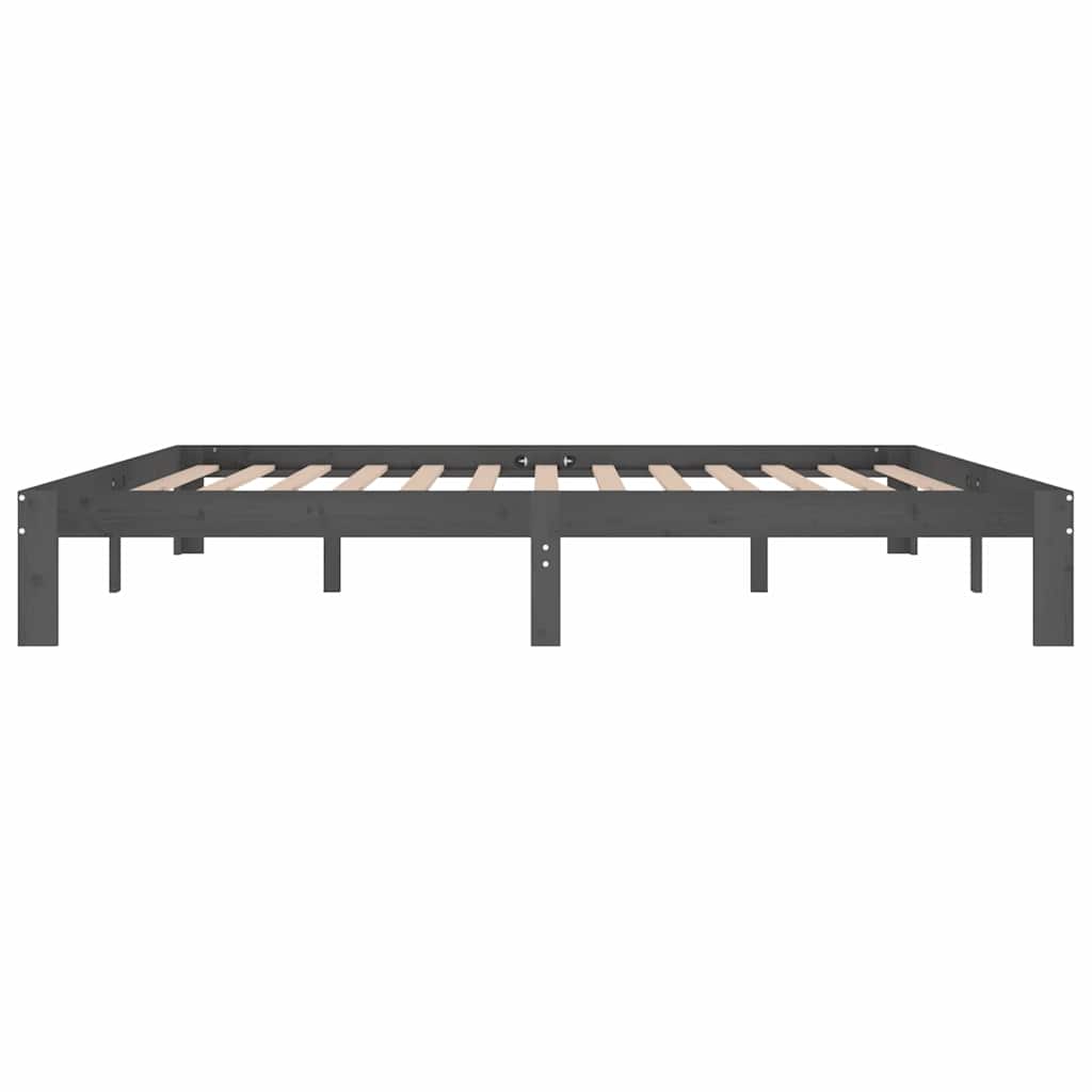 Okvir za krevet od masivne borovine sivi 200 x 200 cm