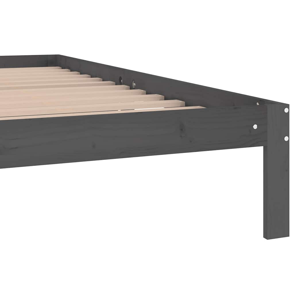 Okvir za krevet od masivne borovine sivi 200 x 200 cm