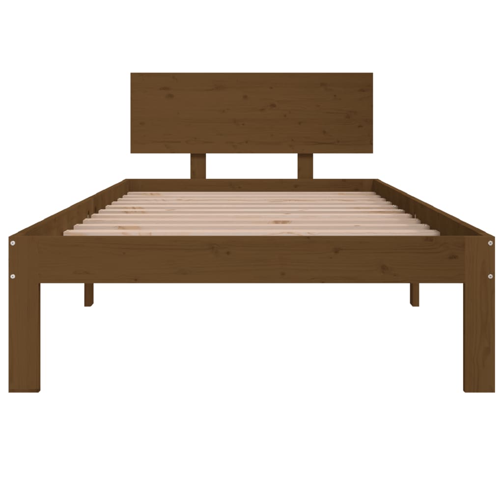 Okvir za krevet od masivne borovine smeđa boja meda 90 x 200 cm