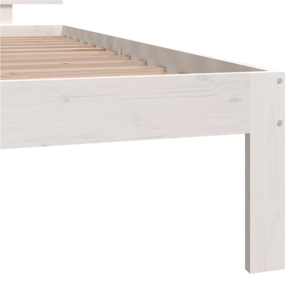 Okvir za krevet od masivne borovine bijeli 100 x 200 cm