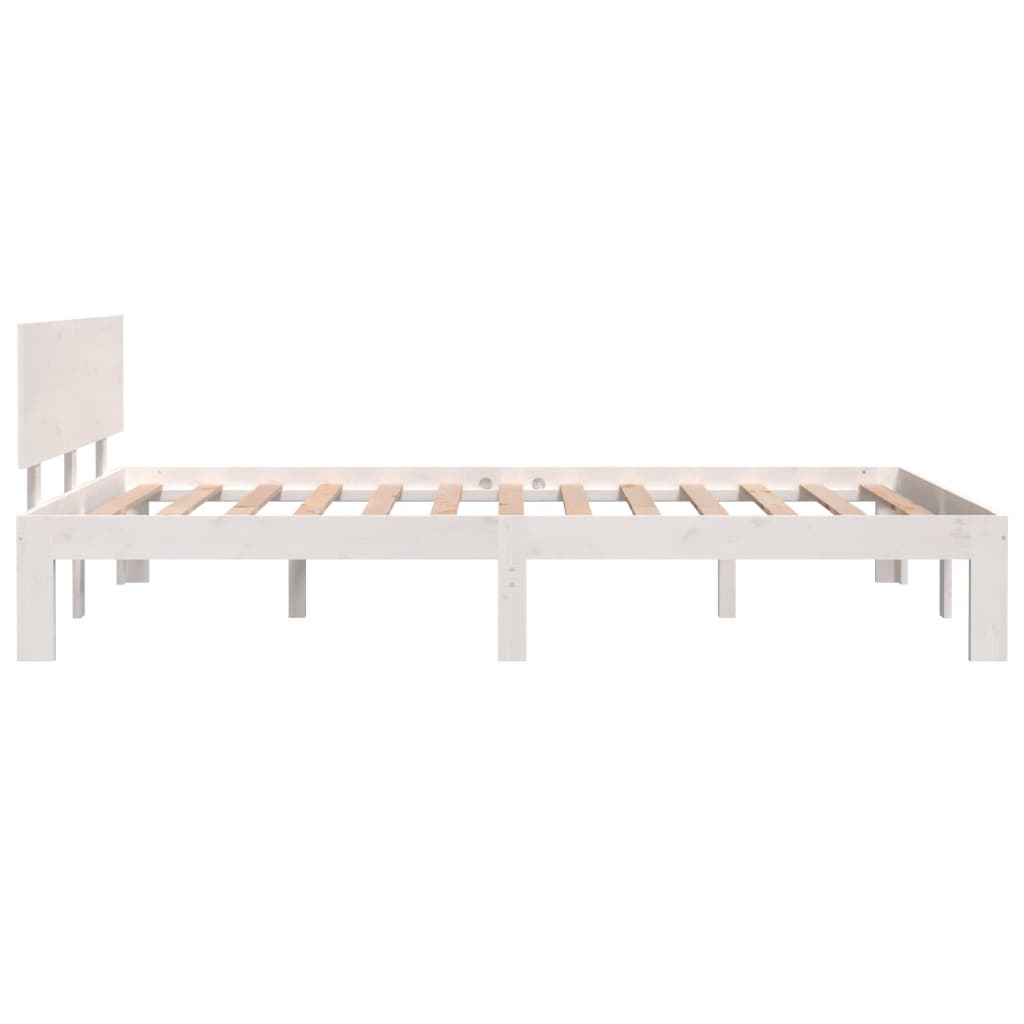 Okvir za krevet od masivne borovine bijeli 120 x 200 cm