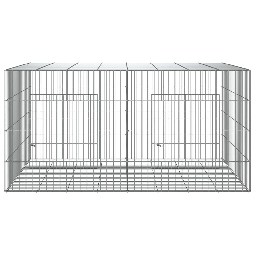 Kavez za zečeve s 2 panela 110x79x54 cm od pocinčanog željeza