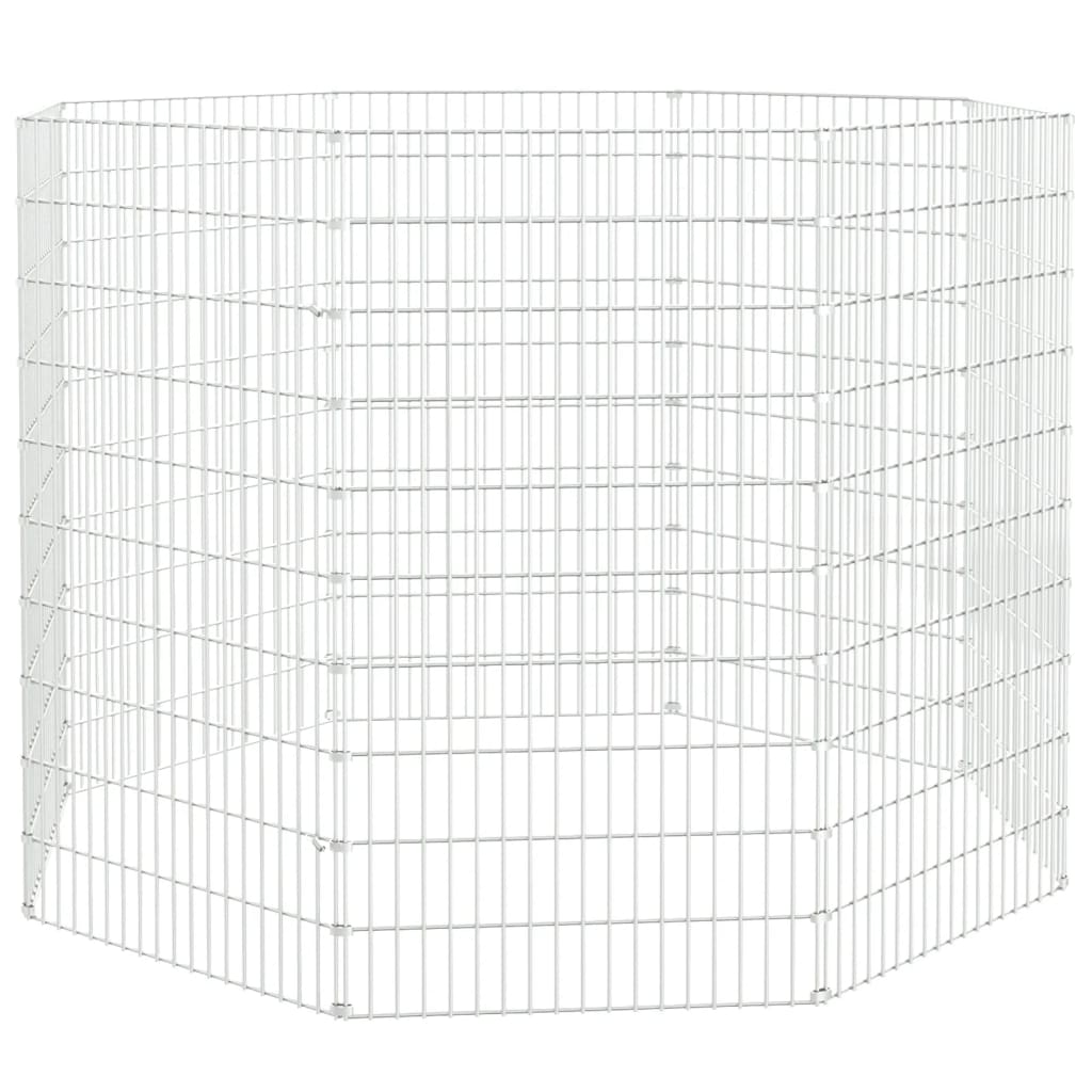Ograđeni prostor za životinje slobodnog uzgoja s 8 panela, 54 x 100 cm, pocinčano željezo