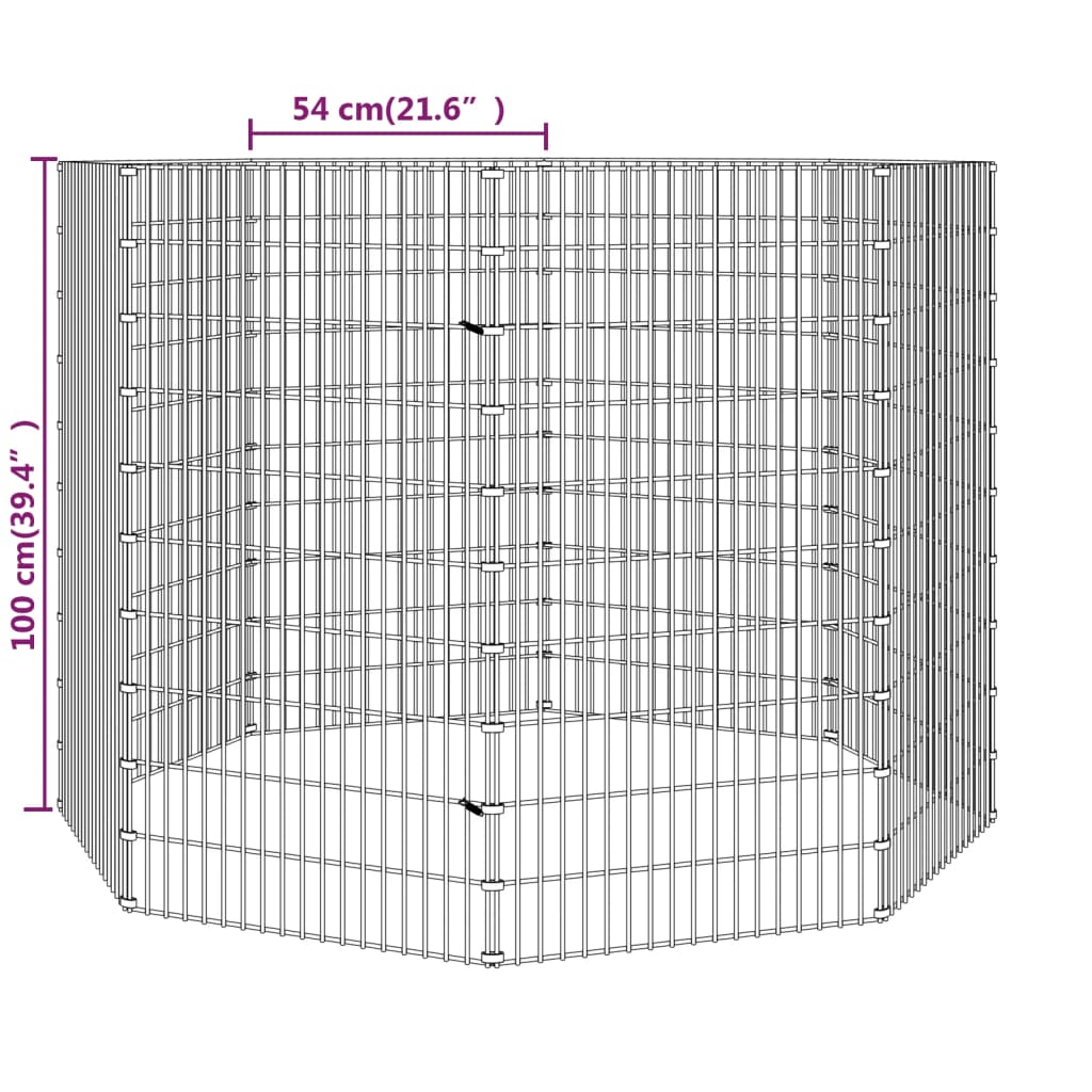 Ograđeni prostor za životinje slobodnog uzgoja s 8 panela, 54 x 100 cm, pocinčano željezo