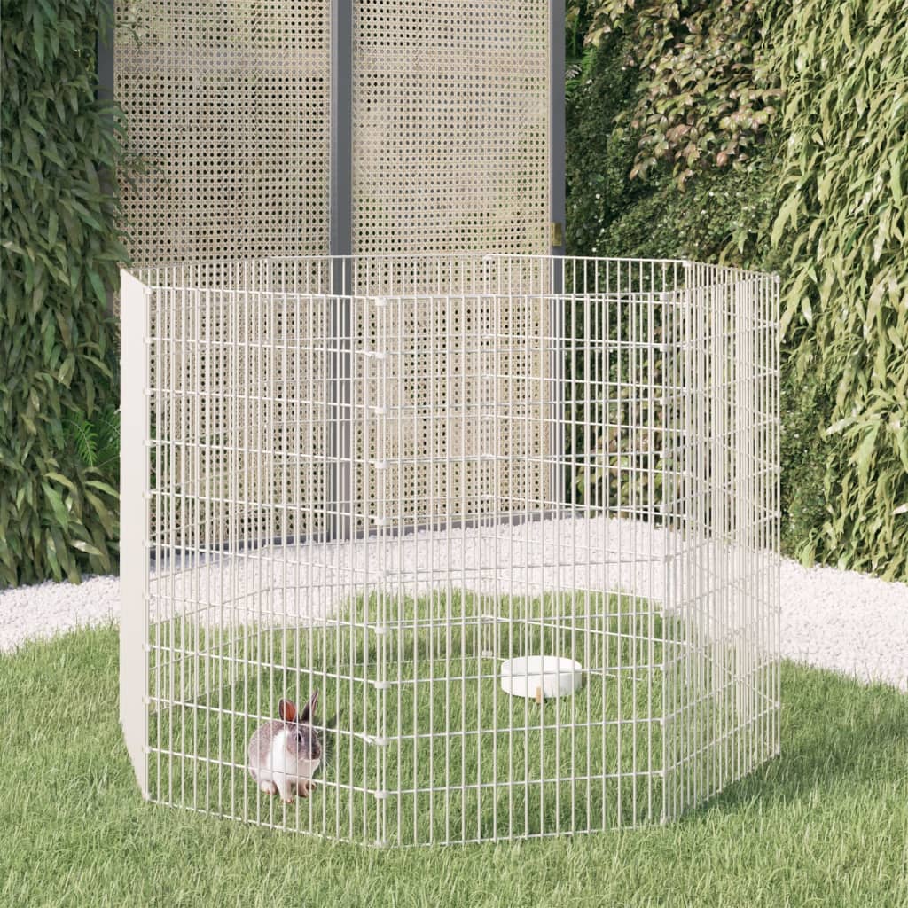 Ograđeni prostor za životinje slobodnog uzgoja s 8 panela, 54 x 100 cm, pocinčano željezo