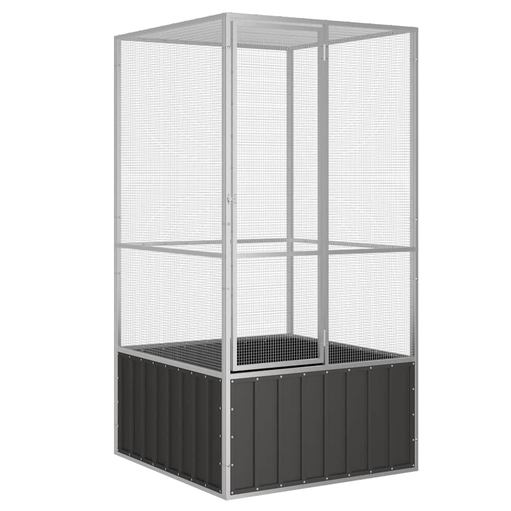 Kavez za ptice antracit pocinčani čelik 111 x 107 x 211,5 cm