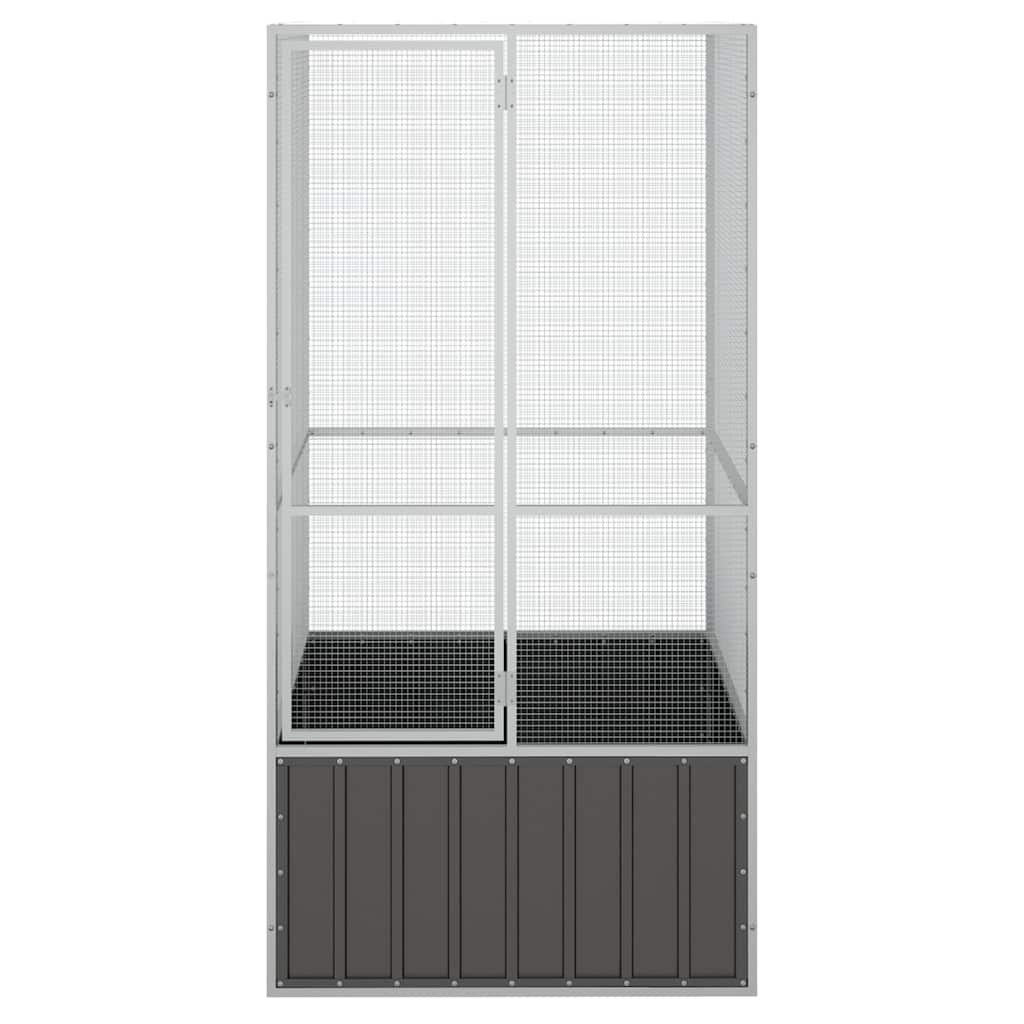Kavez za ptice antracit pocinčani čelik 111 x 107 x 211,5 cm