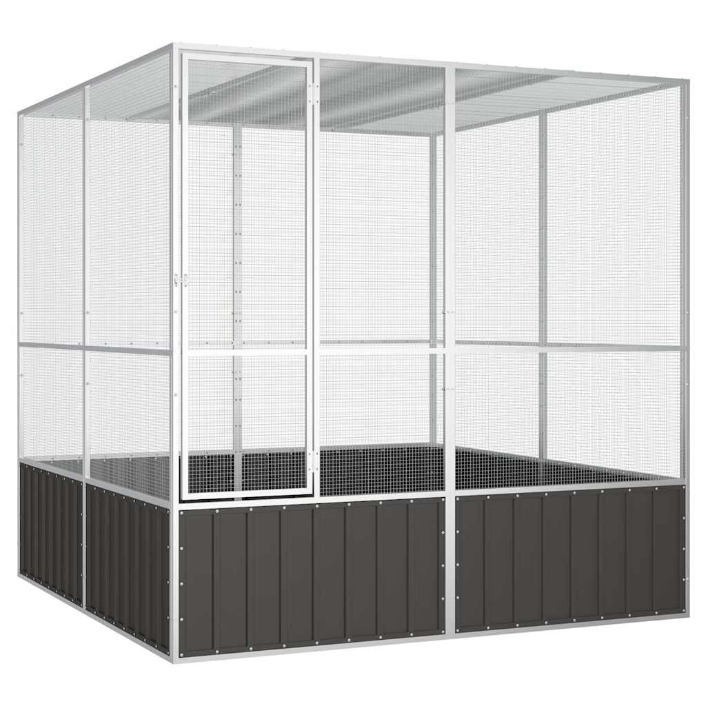 Kavez za ptice antracit pocinčani čelik 213,5x217,5x211,5 cm