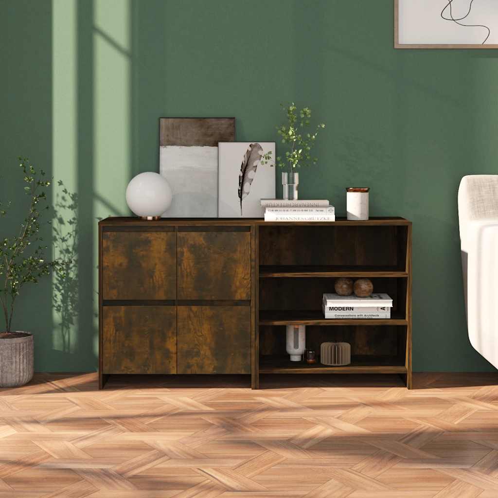 2-dijelna komoda boja dimljenog hrasta od konstruiranog drva