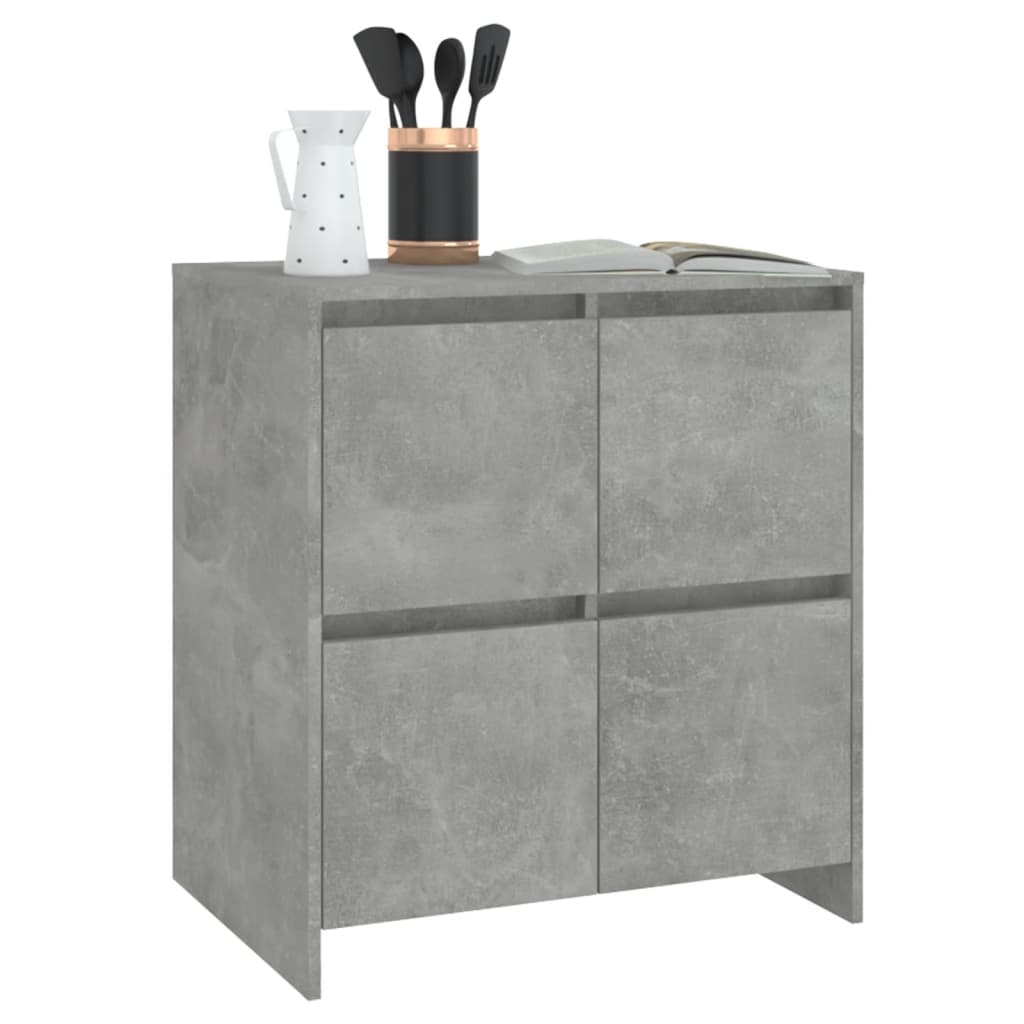 Komode 2 kom siva boja betona 70 x 41 x 75 cm konstruirano drvo
