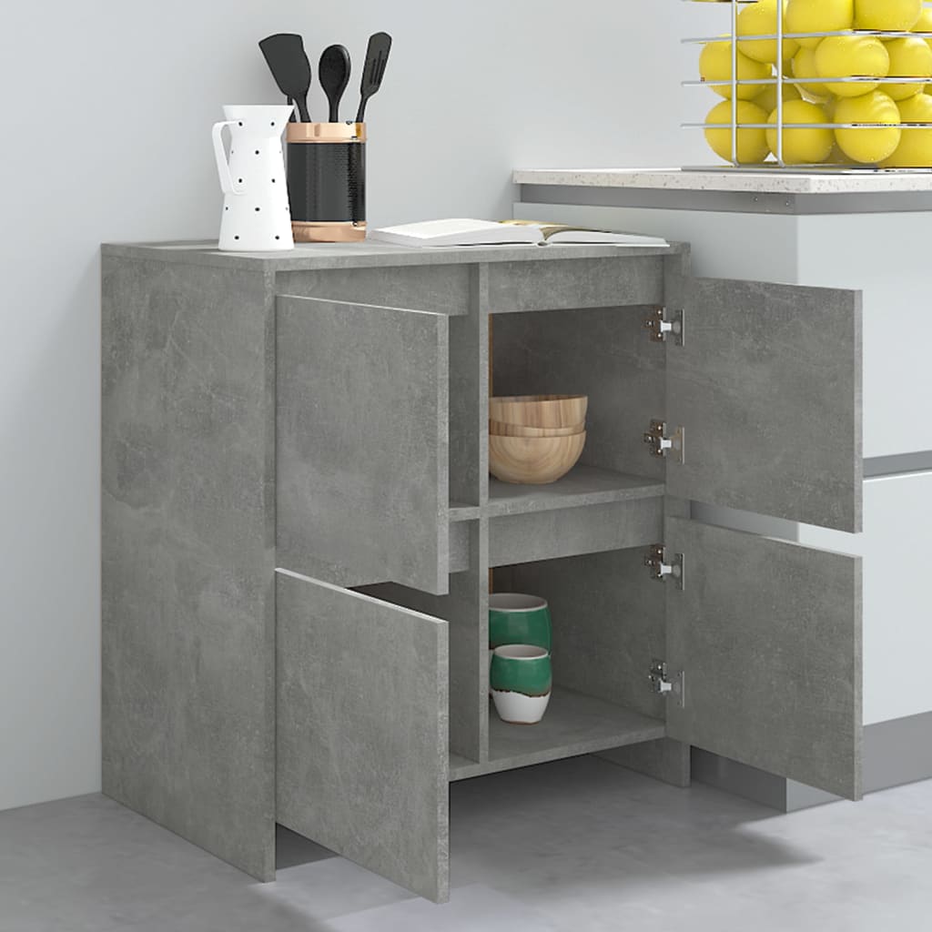 Komode 2 kom siva boja betona 70 x 41 x 75 cm konstruirano drvo