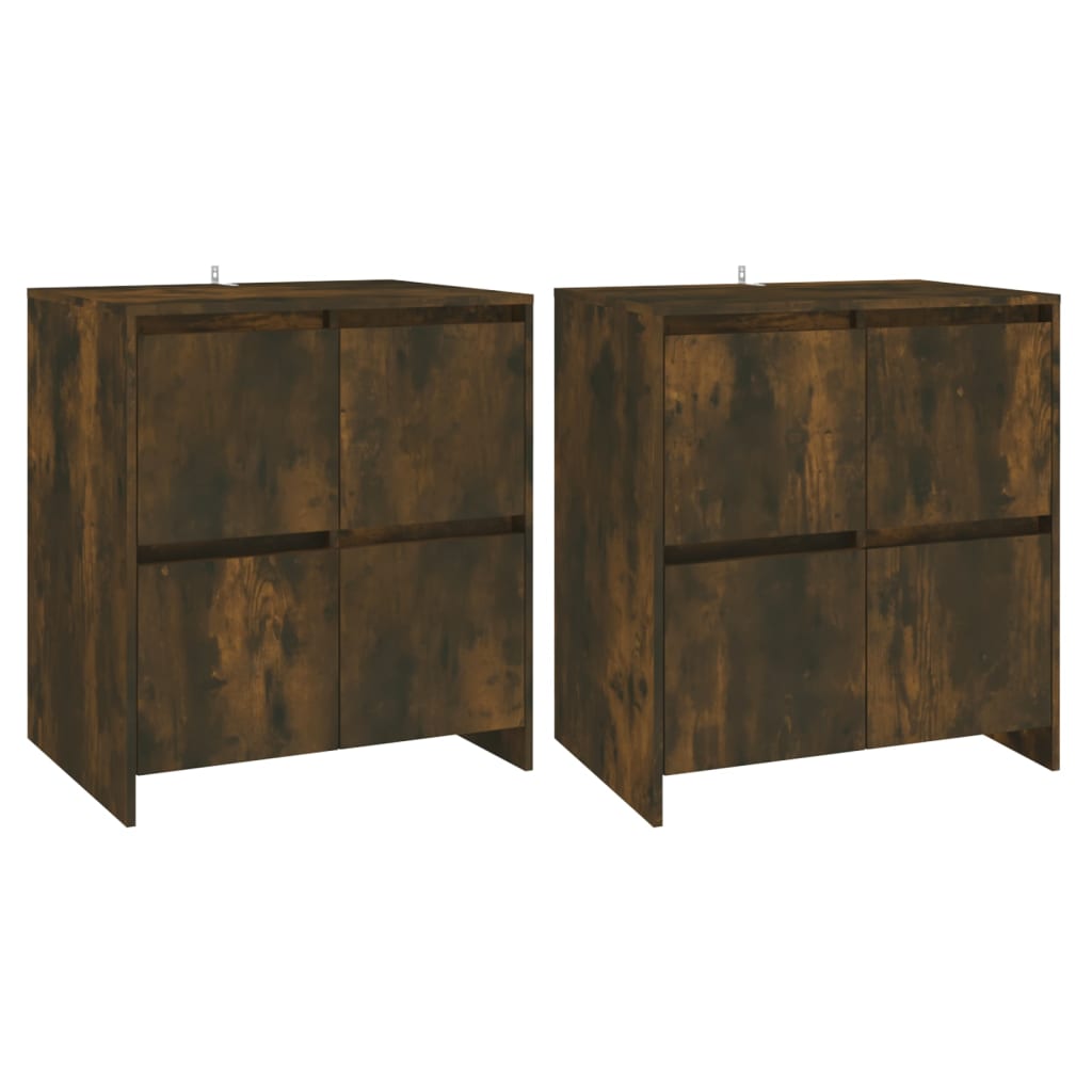 Komode 2 kom dimljena boja hrasta 70x41x75 cm konstruirano drvo