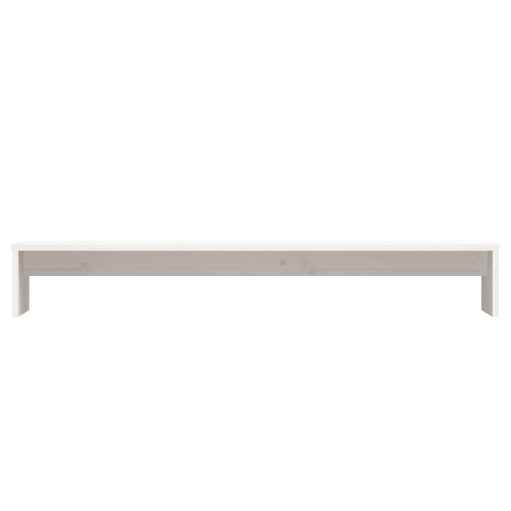 Stalak za monitor bijeli 100 x 27 x 15 cm od masivne borovine