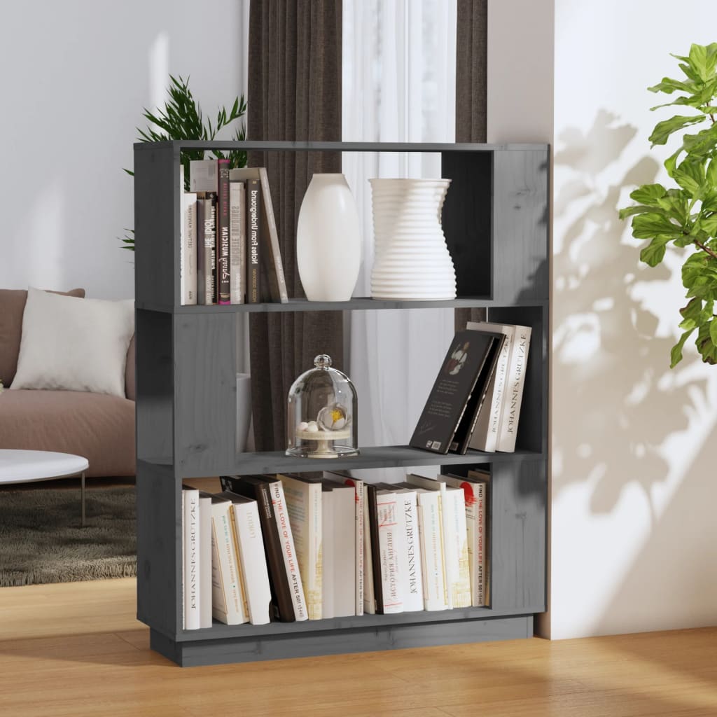 Ormarić za knjige / pregrada sivi 80x25x101 cm od borovine