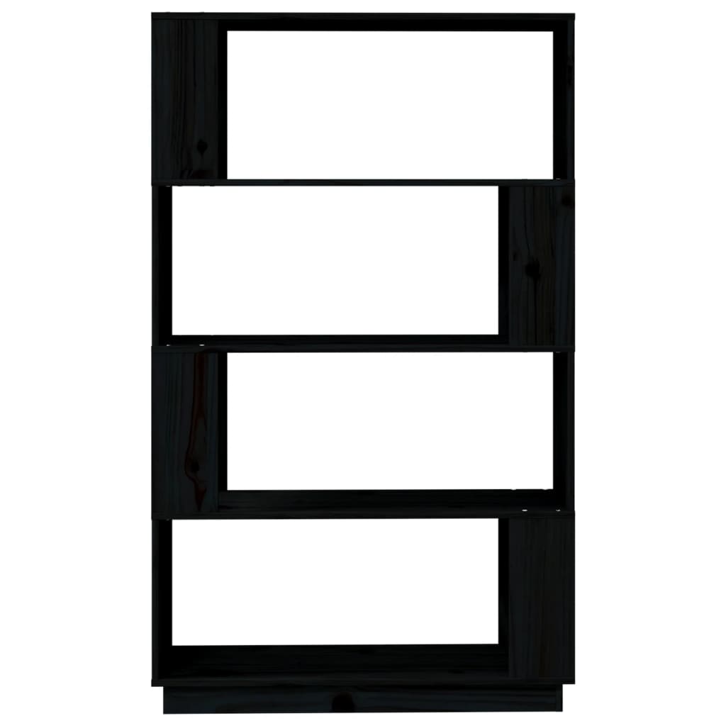Ormarić za knjige / pregrada crni 80x25x132 cm od borovine