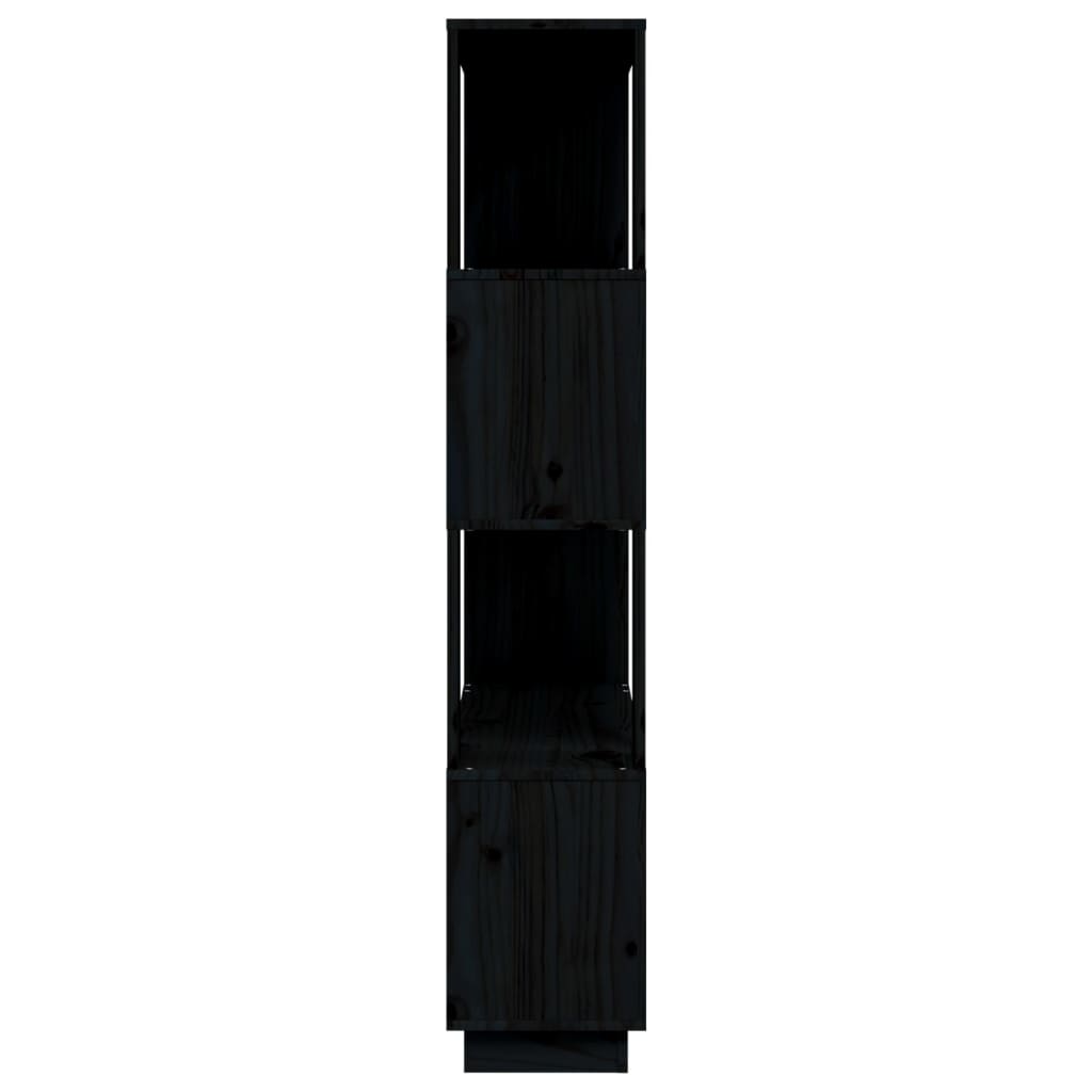 Ormarić za knjige / pregrada crni 80x25x132 cm od borovine