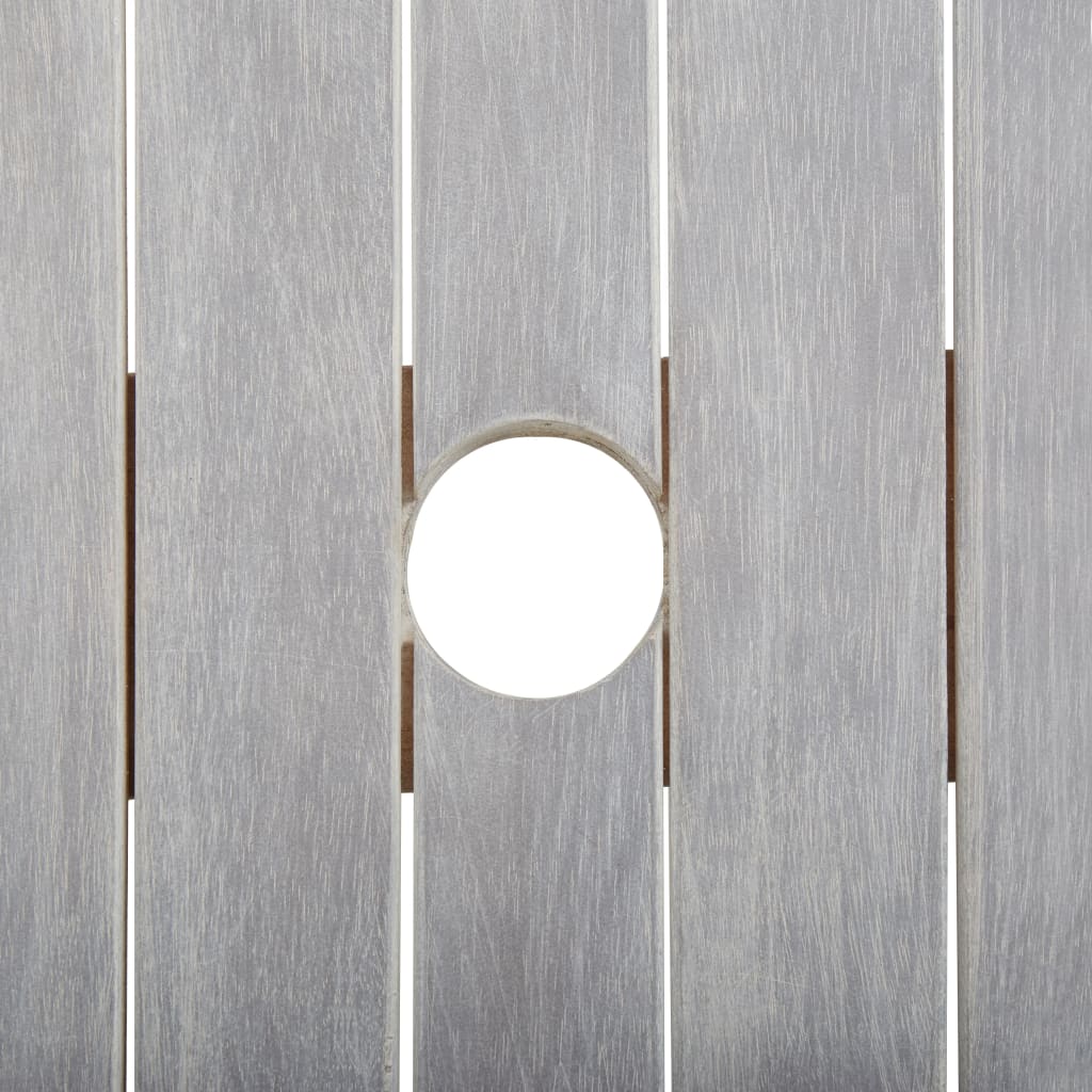 9-dijelni vrtni blagovaonski set sivi masivno bagremovo drvo