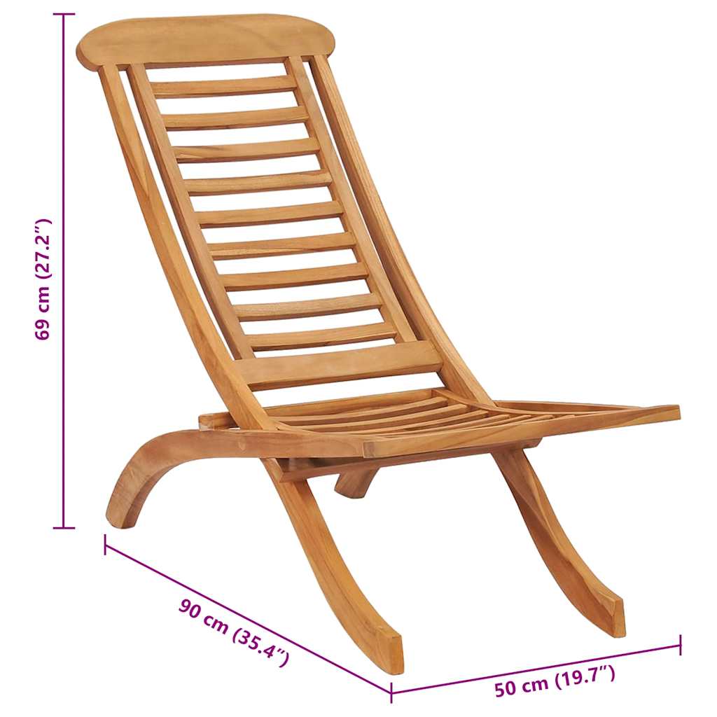 Sklopiva vrtna stolica 50 x 90 x 69 cm od masivne tikovine