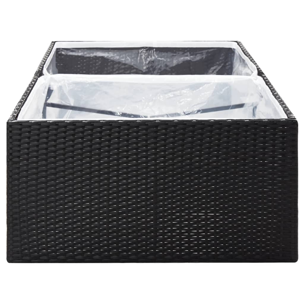 Vrtna sadilica crna 157 x 80 x 40 cm od poliratana