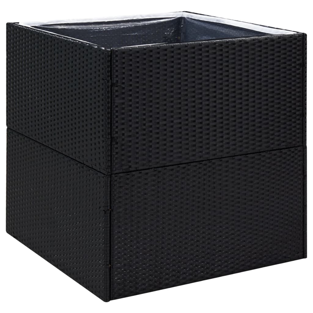 Vrtna sadilica crna 80 x 80 x 80 cm od poliratana