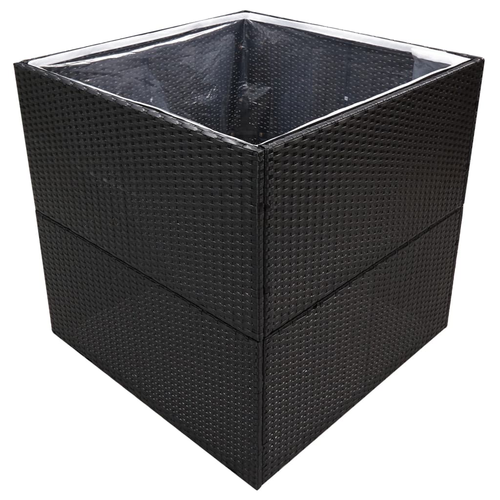 Vrtna sadilica crna 80 x 80 x 80 cm od poliratana