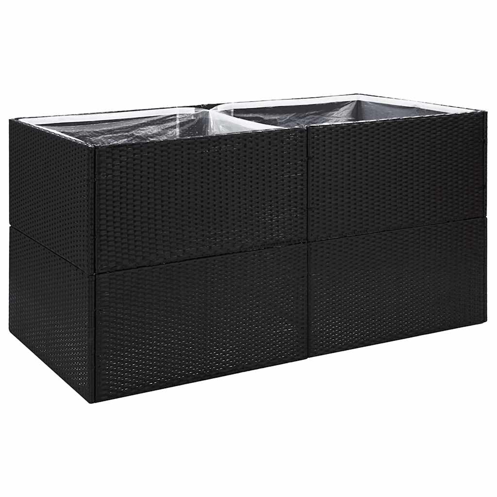 Vrtna sadilica crna 157 x 80 x 80 cm od poliratana