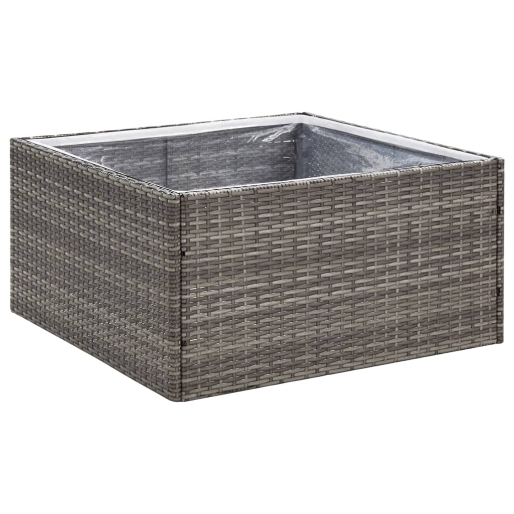 Vrtna sadilica siva 80 x 80 x 40 cm od poliratana