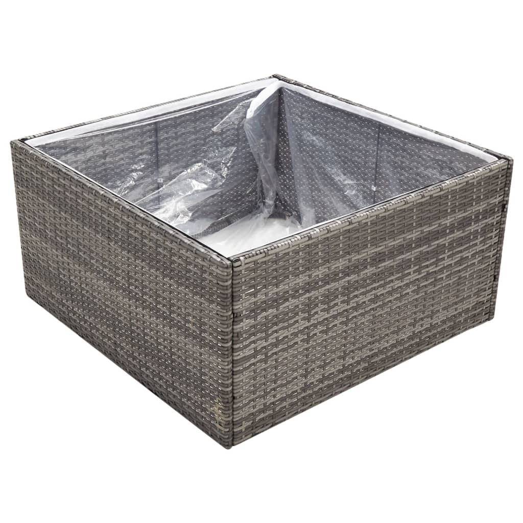 Vrtna sadilica siva 80 x 80 x 40 cm od poliratana