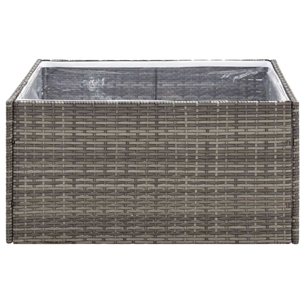 Vrtna sadilica siva 80 x 80 x 40 cm od poliratana