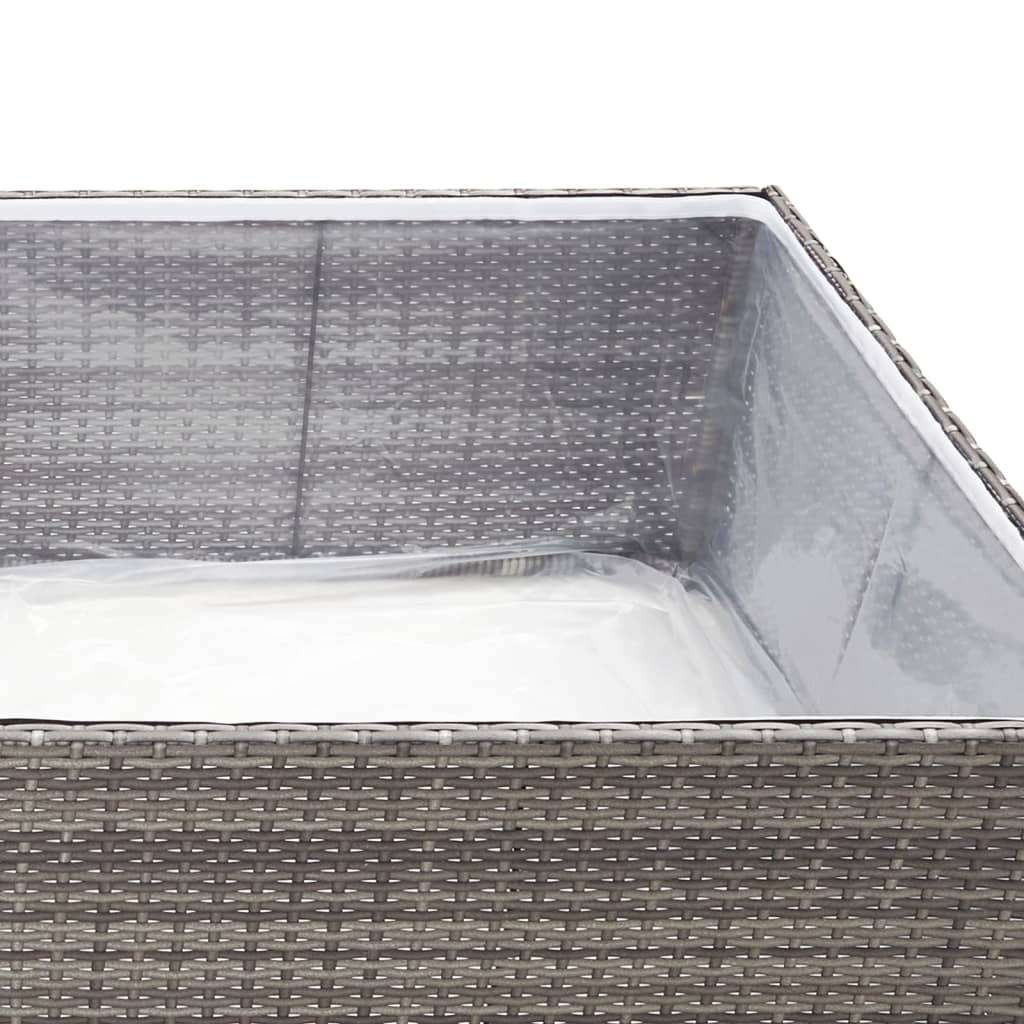 Vrtna sadilica siva 80 x 80 x 40 cm od poliratana