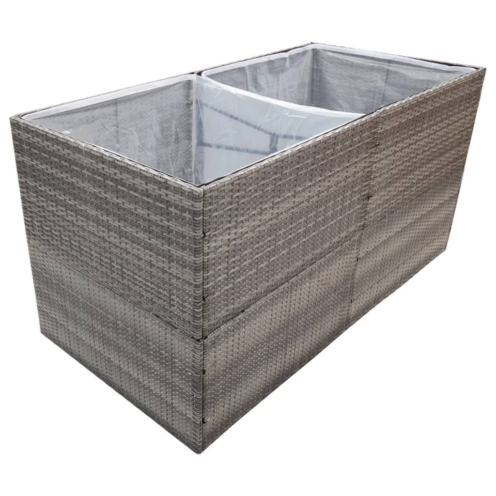 Vrtna sadilica siva 157 x 80 x 80 cm od poliratana