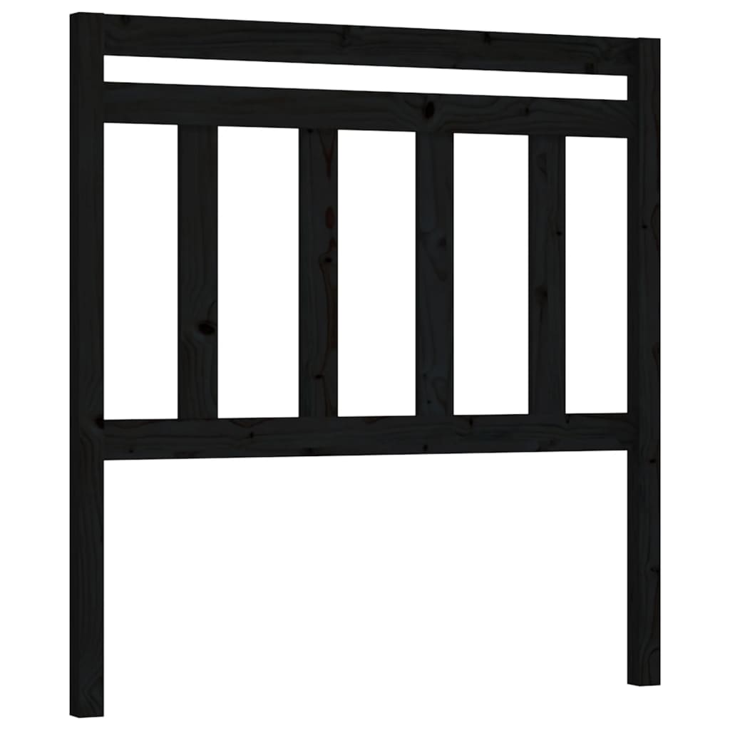 Uzglavlje za krevet crno 96 x 4 x 100 cm od masivne borovine