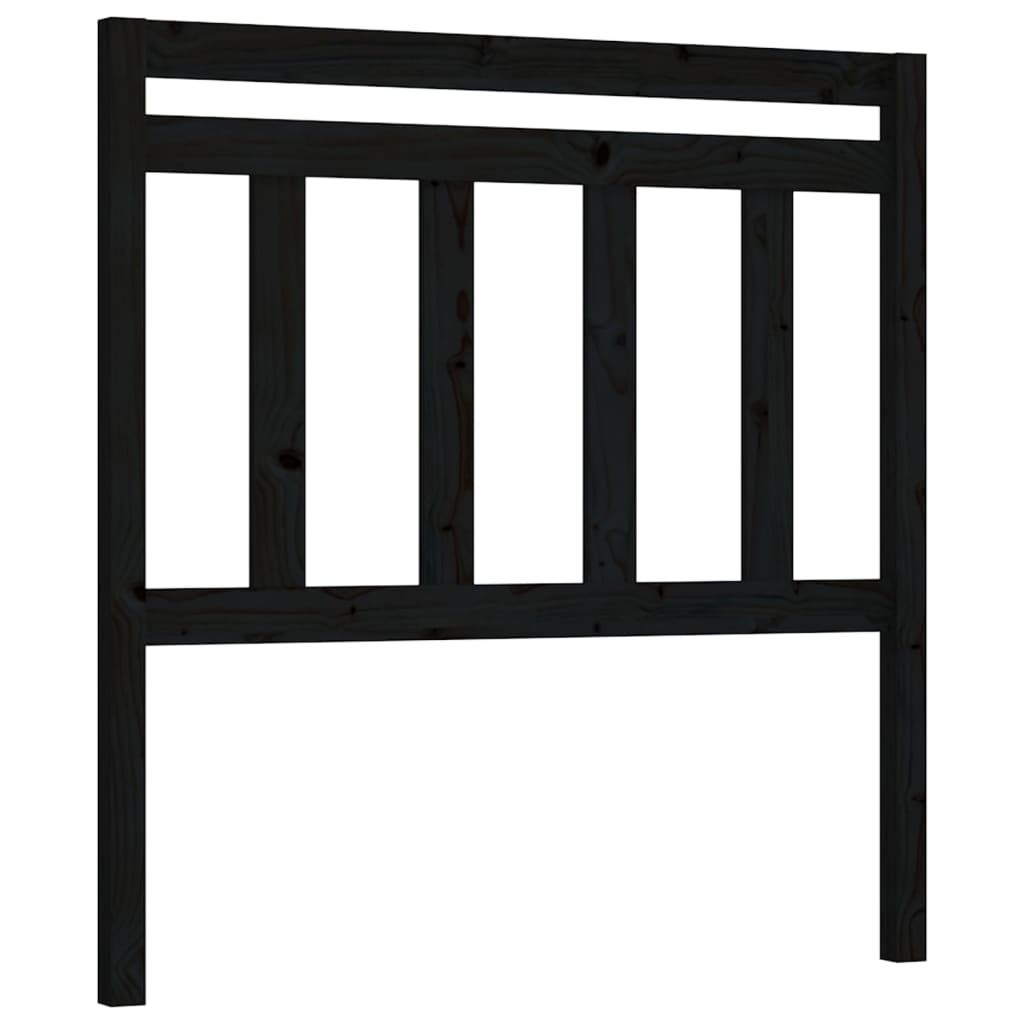 Uzglavlje za krevet crno 106 x 4 x 100 cm od masivne borovine