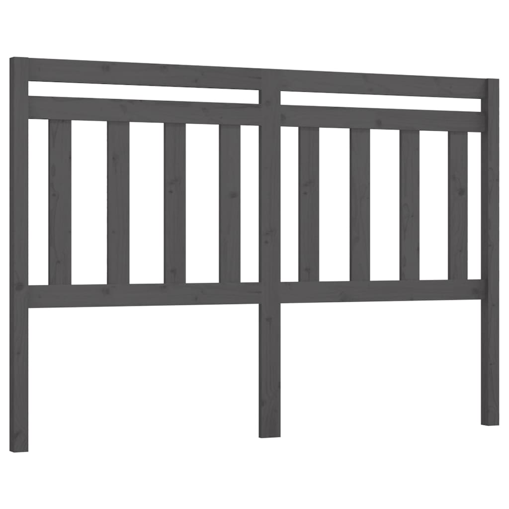 Uzglavlje za krevet sivo 166 x 4 x 100 cm od masivne borovine