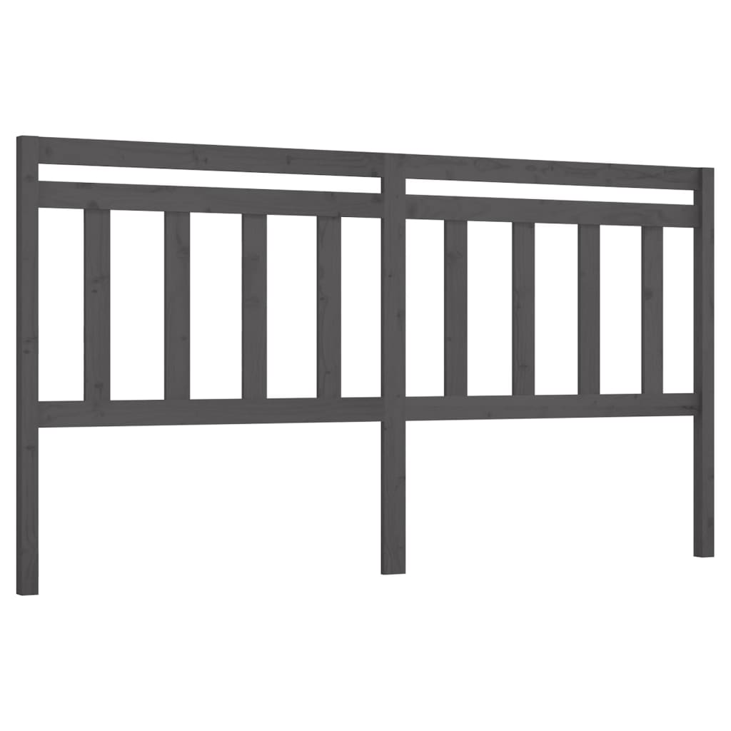 Uzglavlje za krevet sivo 186 x 4 x 100 cm od masivne borovine