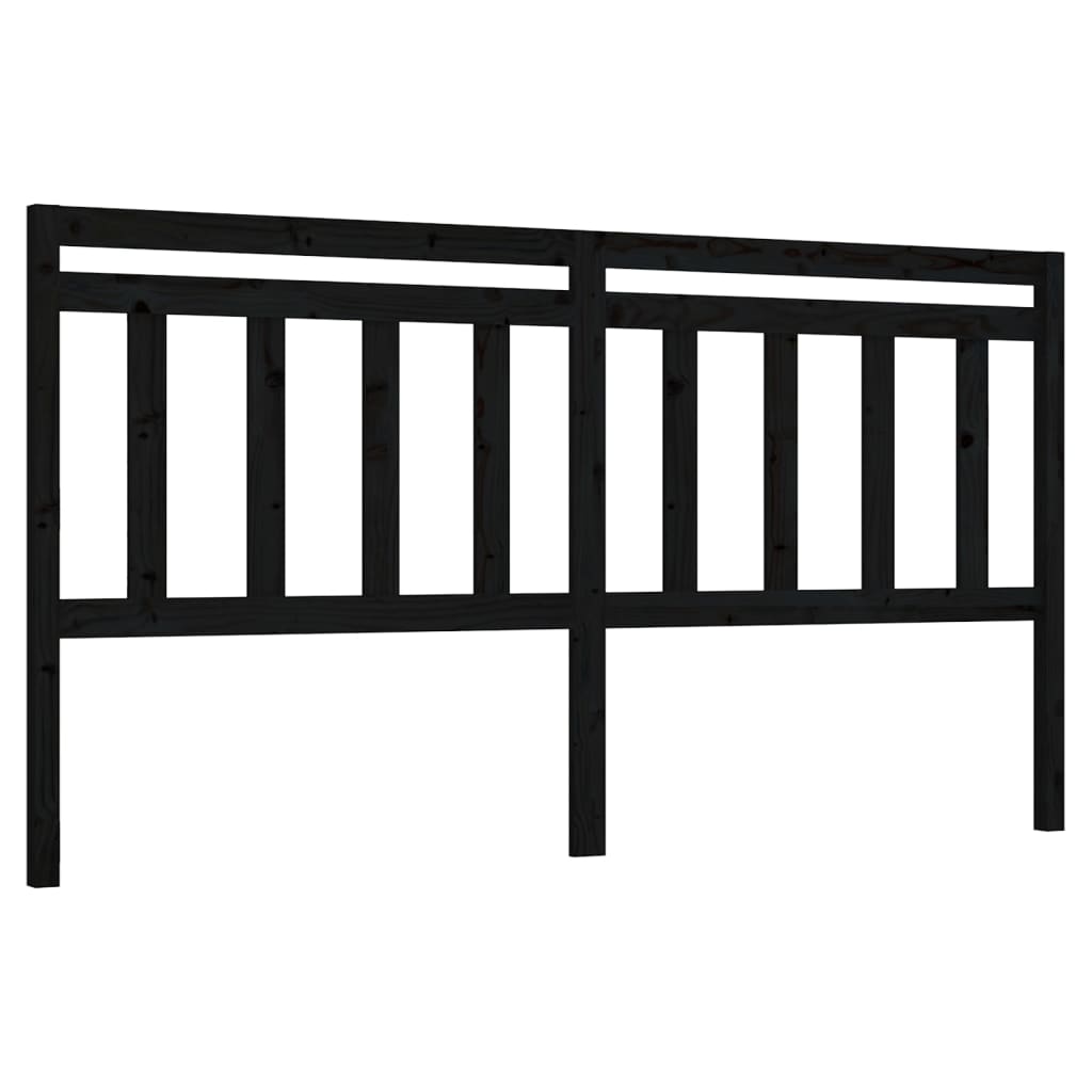 Uzglavlje za krevet crno 206 x 4 x 100 cm od masivne borovine