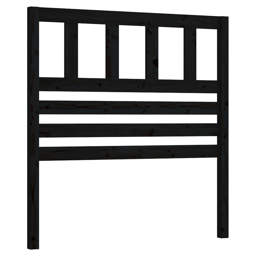 Uzglavlje za krevet crno 106 x 4 x 100 cm od masivne borovine