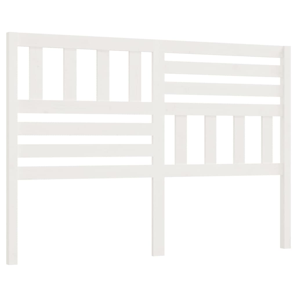 Uzglavlje za krevet bijelo 126 x 4 x 100 cm od masivne borovine