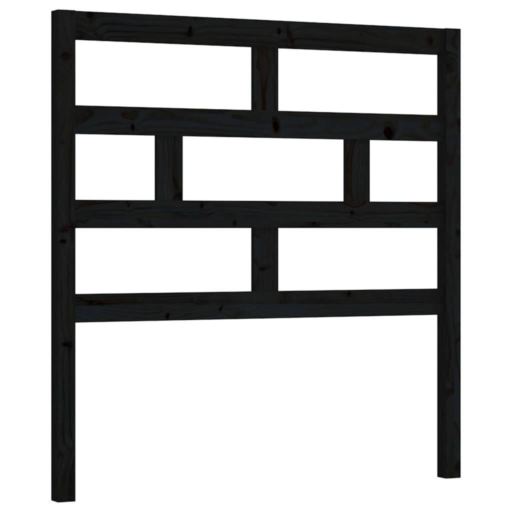 Uzglavlje za krevet crno 81 x 4 x 100 cm od masivne borovine