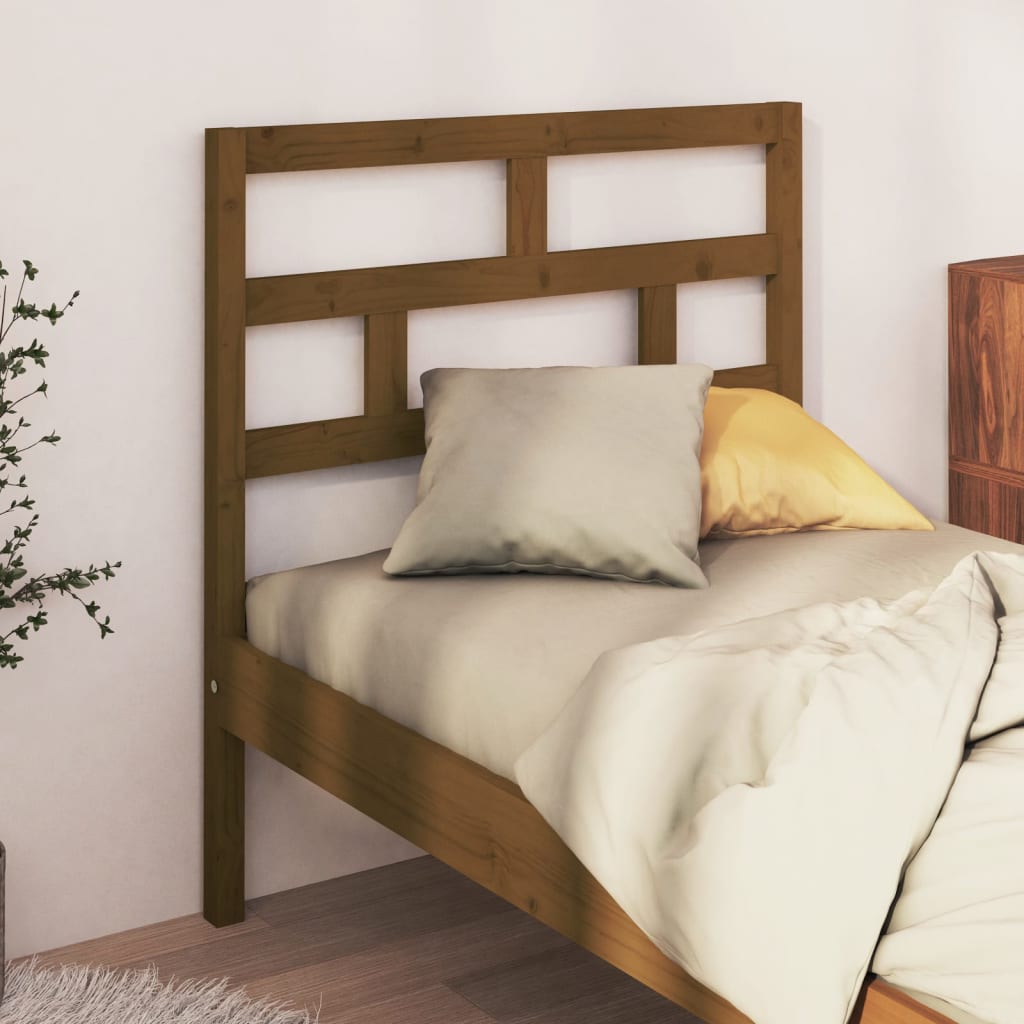 Uzglavlje za krevet boja meda 96 x 4 x 100 cm masivna borovina
