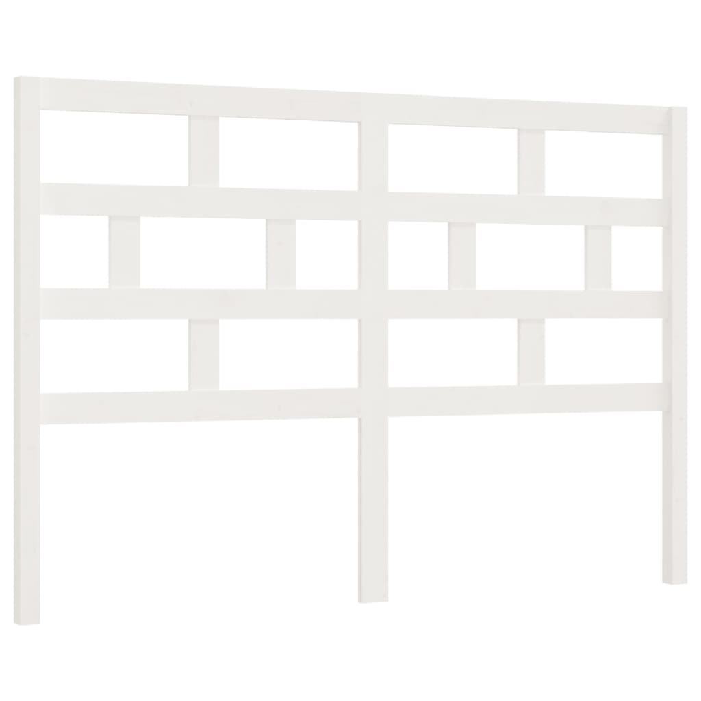 Uzglavlje za krevet bijelo 126 x 4 x 100 cm od masivne borovine