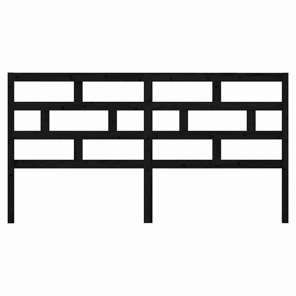 Uzglavlje za krevet crno 206 x 4 x 100 cm od masivne borovine