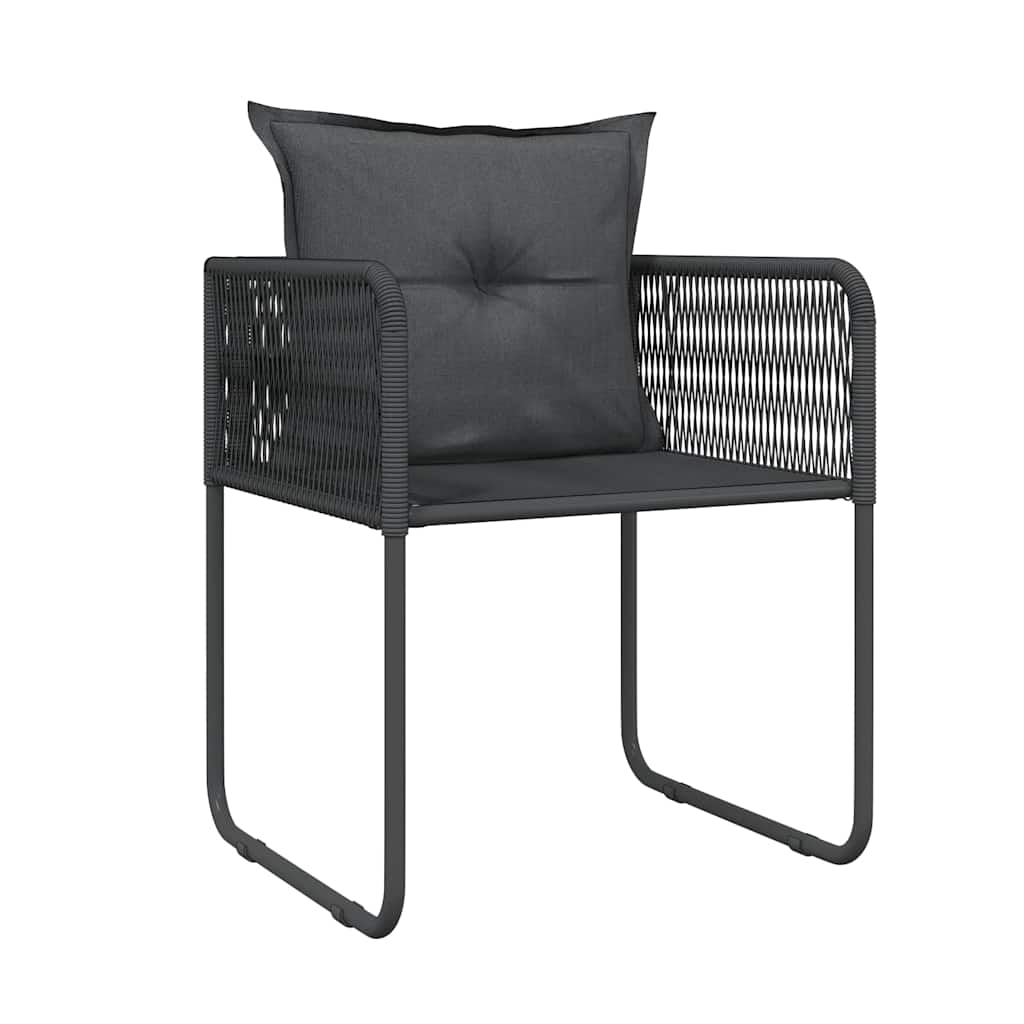 5-dijelni vrtni blagovaonski set crni Crna Dužina stola 140 cm