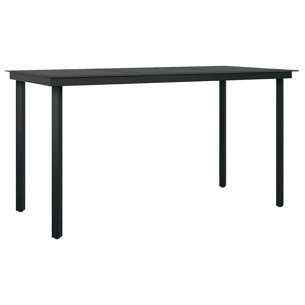 5-dijelni vrtni blagovaonski set crni Crna Dužina stola 140 cm