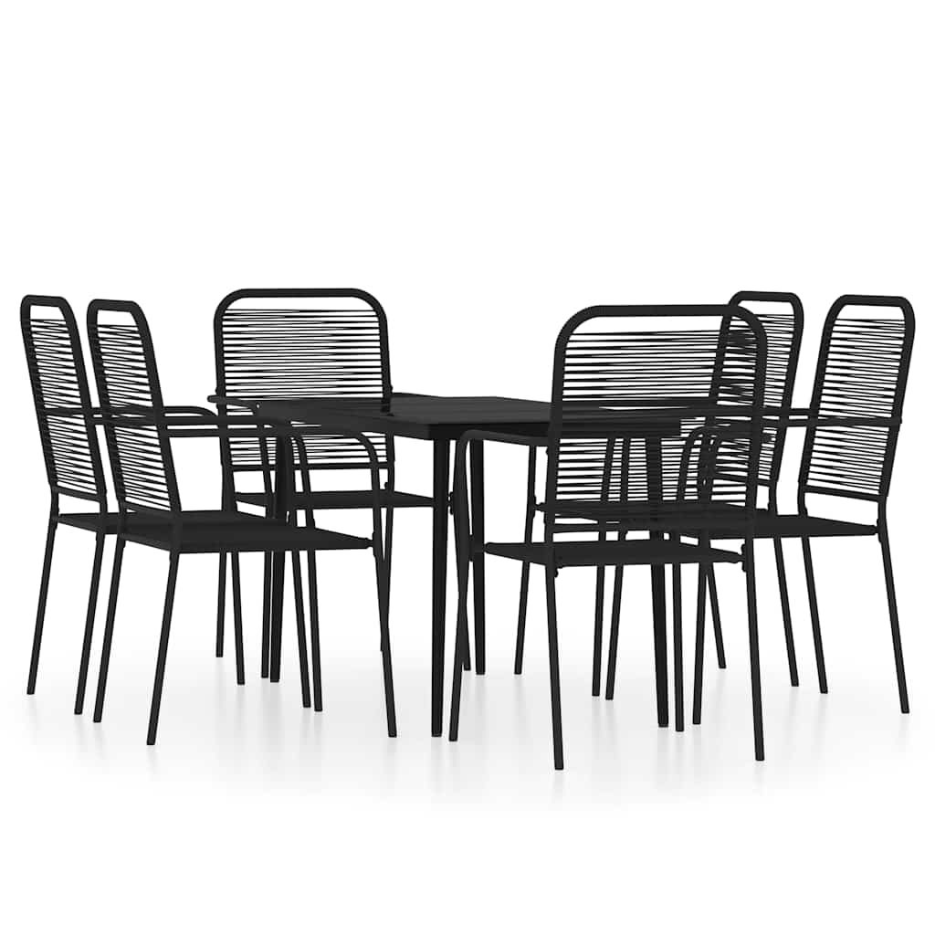 7-dijelni vrtni blagovaonski set crni