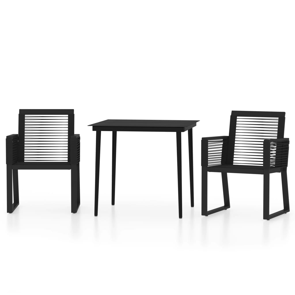 3-dijelni vrtni blagovaonski set crni
