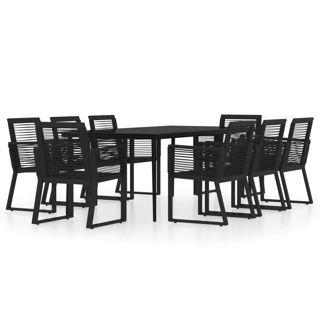 9-dijelni vrtni blagovaonski set crni
