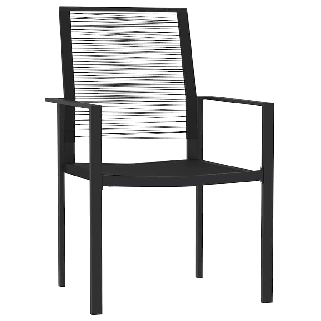 7-dijelni vrtni blagovaonski set crni