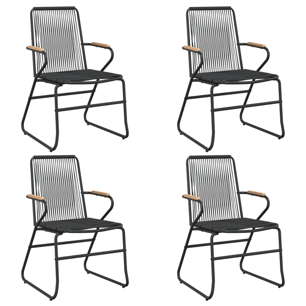 5-dijelni vrtni blagovaonski set od PVC ratana crni