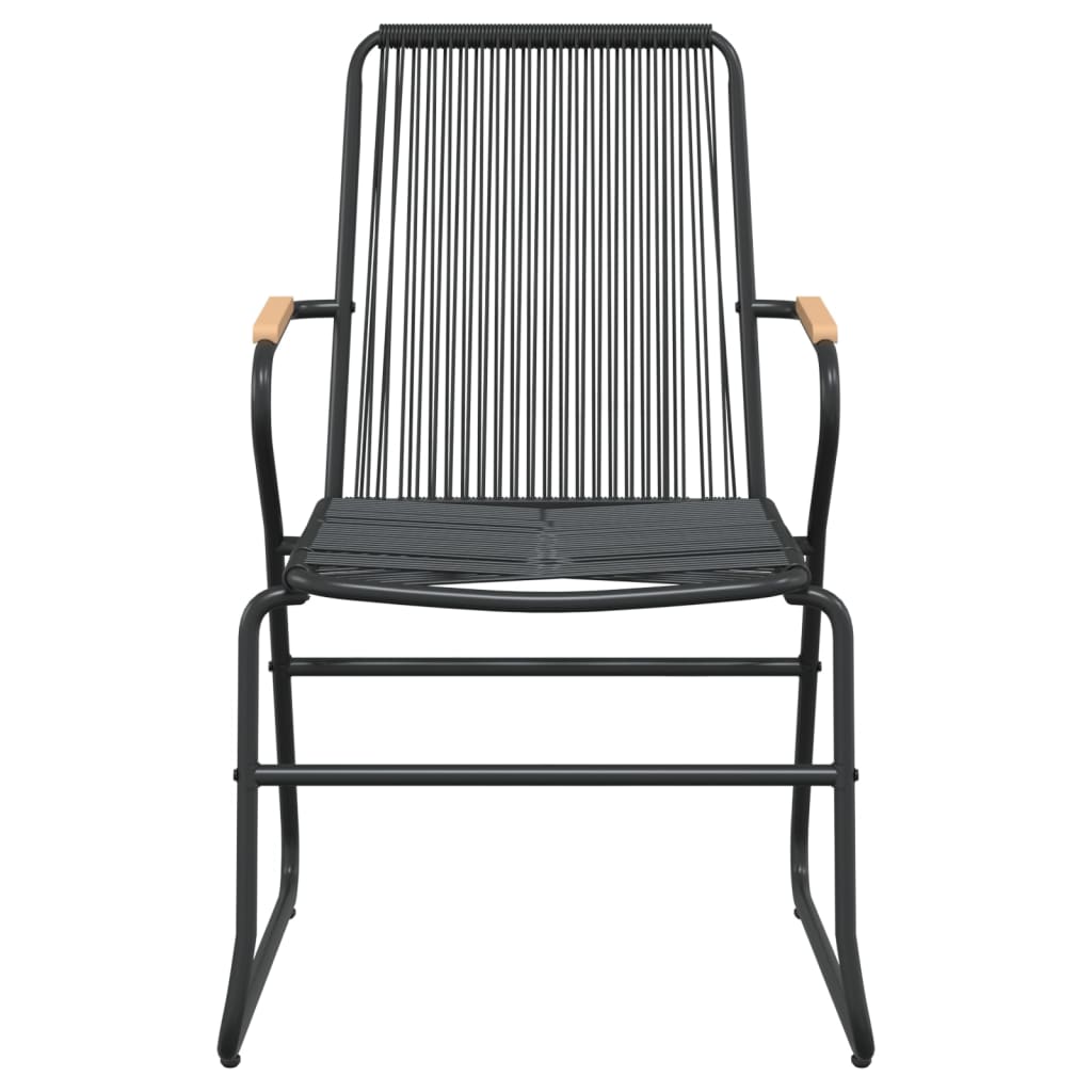 5-dijelni vrtni blagovaonski set od PVC ratana crni